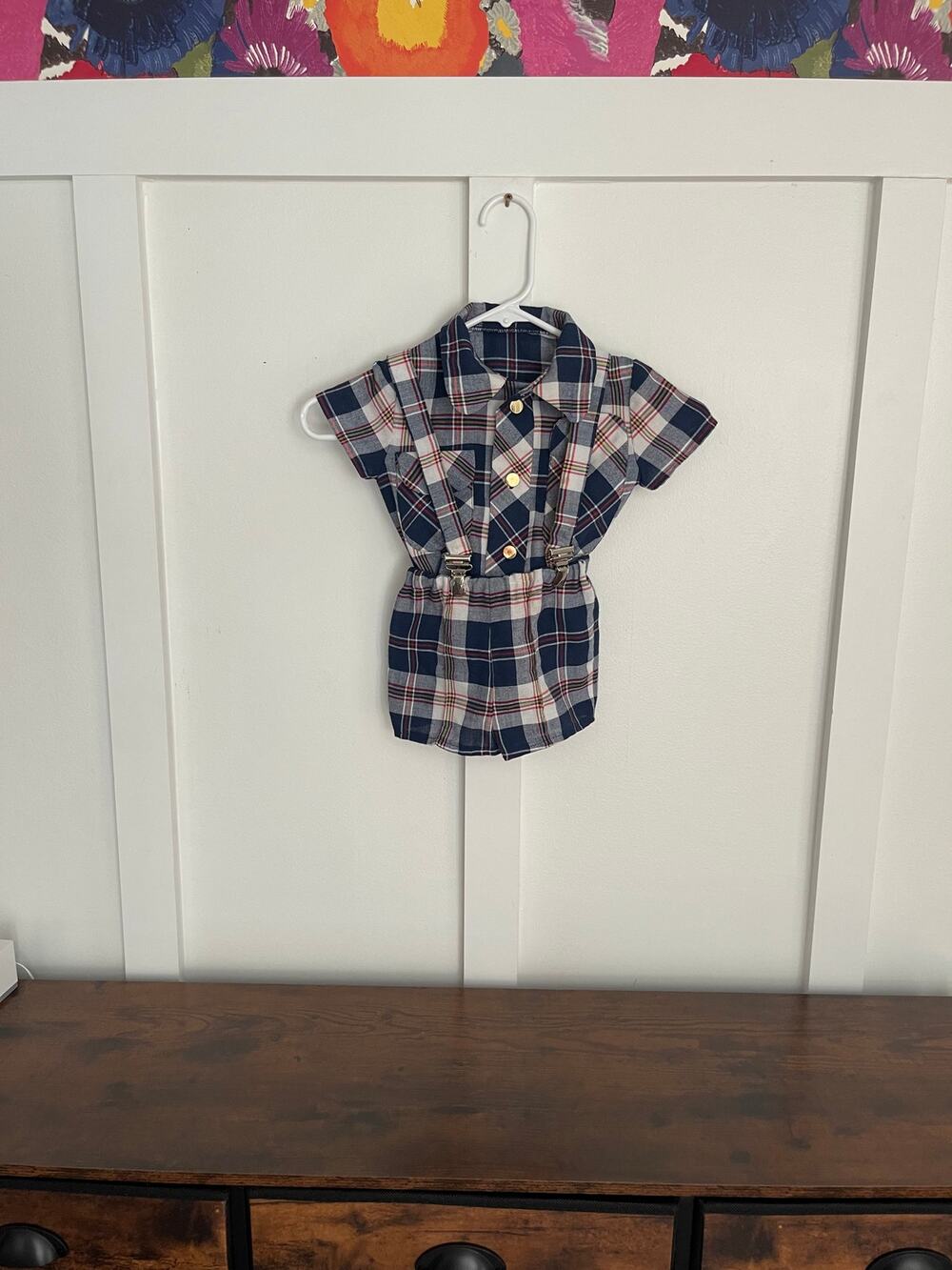Vintage 2t boys plaid outfit